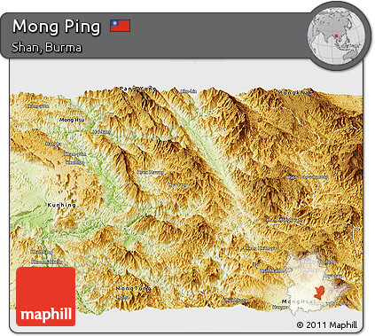 Physical Panoramic Map of Mong Ping
