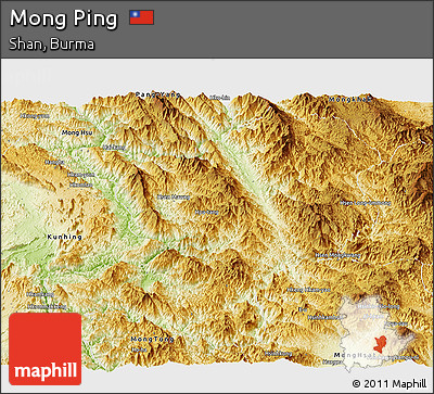 Physical Panoramic Map of Mong Ping