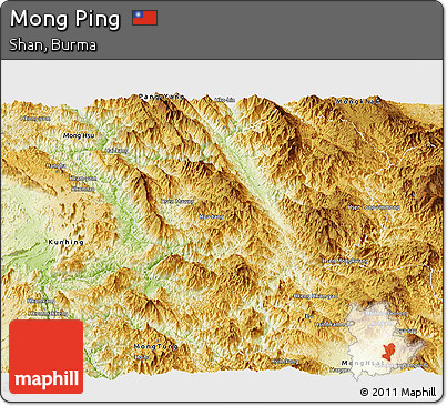 Physical Panoramic Map of Mong Ping