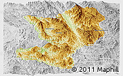 Physical Panoramic Map of Mong Ping, lighten, desaturated