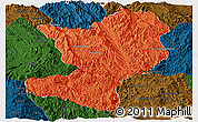 Political Panoramic Map of Mong Ping, darken