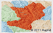 Political Panoramic Map of Mong Ping, lighten