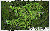 Satellite Panoramic Map of Mong Ping, darken