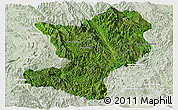 Satellite Panoramic Map of Mong Ping, lighten