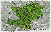 Satellite Panoramic Map of Mong Ping, lighten, semi-desaturated