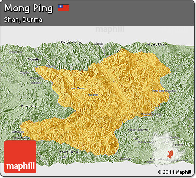 Savanna Style Panoramic Map of Mong Ping