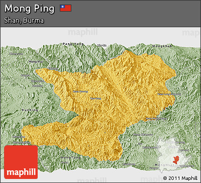 Savanna Style Panoramic Map of Mong Ping
