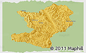 Savanna Style Panoramic Map of Mong Ping, single color outside