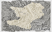 Shaded Relief Panoramic Map of Mong Ping, darken, semi-desaturated