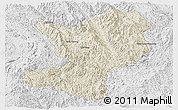 Shaded Relief Panoramic Map of Mong Ping, lighten, desaturated