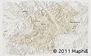 Shaded Relief Panoramic Map of Mong Ping, lighten