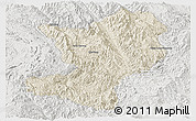 Shaded Relief Panoramic Map of Mong Ping, lighten, semi-desaturated