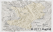 Shaded Relief Panoramic Map of Mong Ping, semi-desaturated