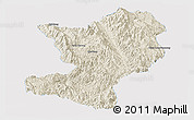 Shaded Relief Panoramic Map of Mong Ping, single color outside