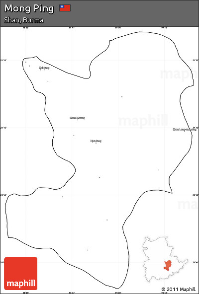 Blank Simple Map of Mong Ping, cropped outside