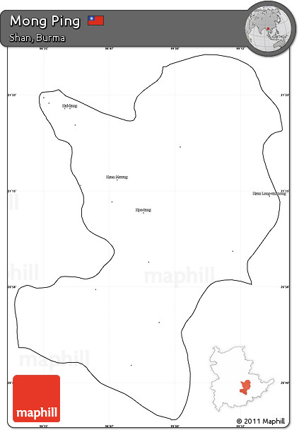 Blank Simple Map of Mong Ping, cropped outside