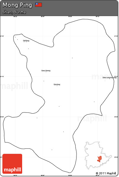 Blank Simple Map of Mong Ping, cropped outside