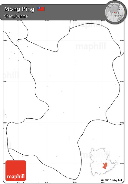 Blank Simple Map of Mong Ping, no labels