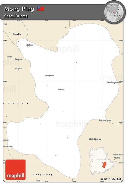 Classic Style Simple Map of Mong Ping