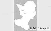 Gray Simple Map of Mong Ping, single color outside