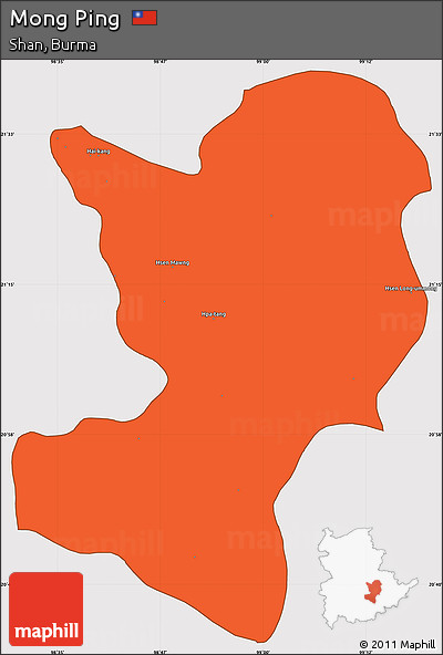 Political Simple Map of Mong Ping, cropped outside