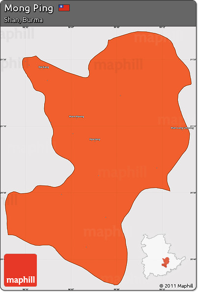 Political Simple Map of Mong Ping, cropped outside