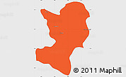 Political Simple Map of Mong Ping, single color outside