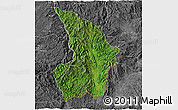 Satellite 3D Map of Mong Tung, desaturated