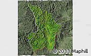 Satellite 3D Map of Mong Tung, semi-desaturated