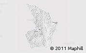 Silver Style 3D Map of Mong Tung, single color outside