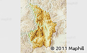 Physical Map of Mong Tung, lighten