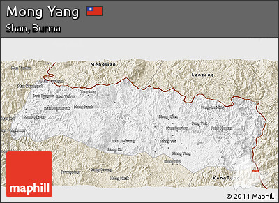 Classic Style 3D Map of Mong Yang