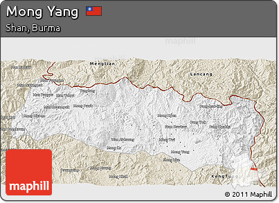 Classic Style 3D Map of Mong Yang