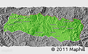 Political 3D Map of Mong Yang, desaturated