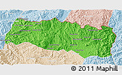 Political 3D Map of Mong Yang, lighten