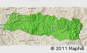 Political 3D Map of Mong Yang, shaded relief outside
