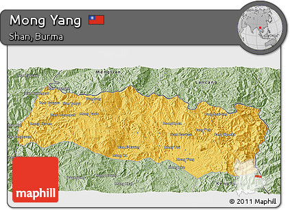 Savanna Style 3D Map of Mong Yang