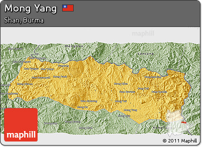 Savanna Style 3D Map of Mong Yang