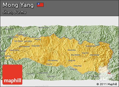 Savanna Style 3D Map of Mong Yang