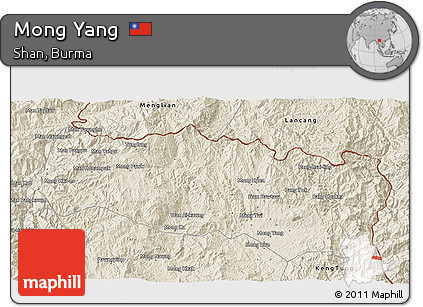 Shaded Relief 3D Map of Mong Yang