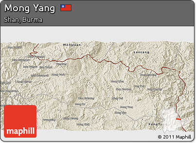 Shaded Relief 3D Map of Mong Yang