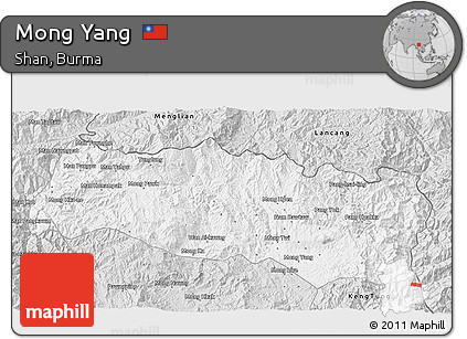 Silver Style 3D Map of Mong Yang