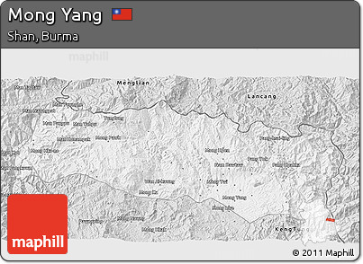 Silver Style 3D Map of Mong Yang
