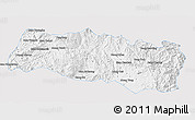 Silver Style 3D Map of Mong Yang, single color outside