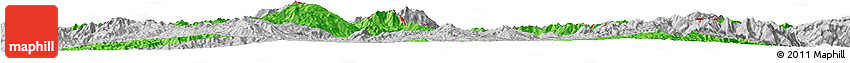Political Horizon Map of Mong Yang, lighten, desaturated