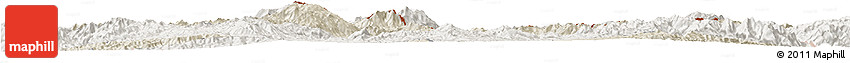 Shaded Relief Horizon Map of Mong Yang, lighten