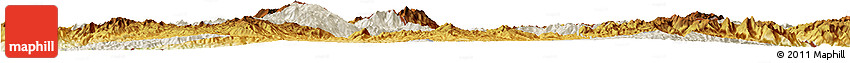 Shaded Relief Horizon Map of Mong Yang, physical outside