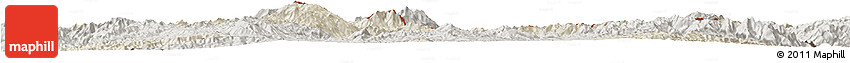 Shaded Relief Horizon Map of Mong Yang, semi-desaturated