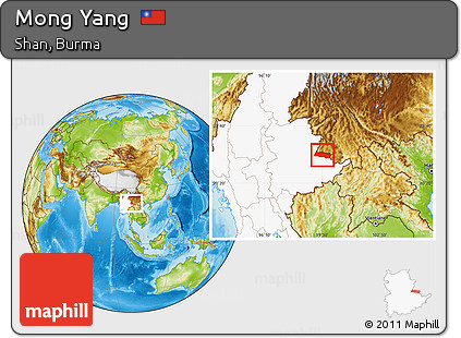 Physical Location Map of Mong Yang, highlighted country