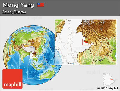 Physical Location Map of Mong Yang, highlighted country